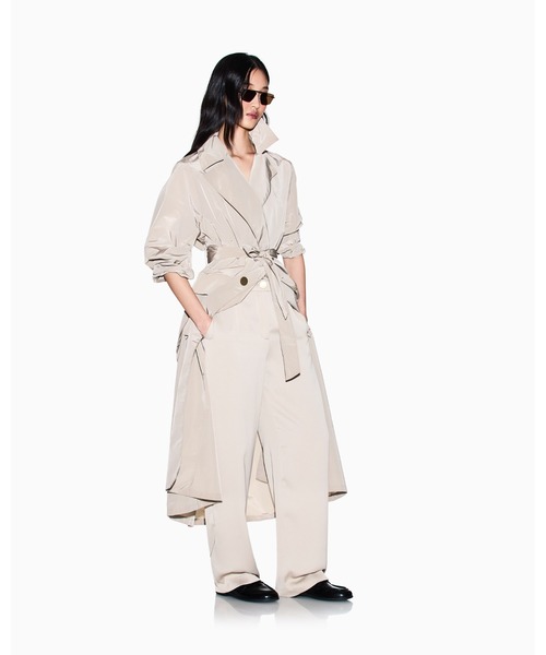 【A|X アルマーニ エクスチェンジ】ポリクレープサテン ストレートパンツ