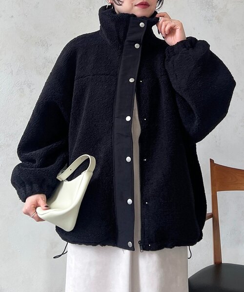 un dix cors（アンディコール）の「ボアブルゾン（ブルゾン・レディース・アイボリー/ブラック・FREE）」の2枚目の写真