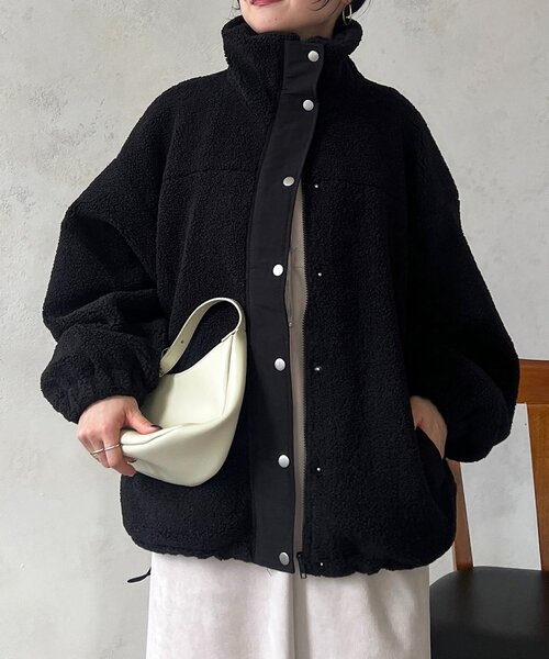 un dix cors（アンディコール）の「ボアブルゾン（ブルゾン・レディース・アイボリー/ブラック・FREE）」の11枚目の写真