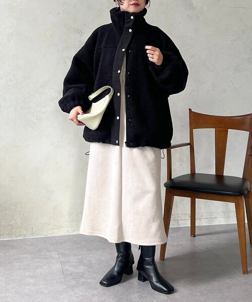 un dix cors（アンディコール）の「ボアブルゾン（ブルゾン・レディース・アイボリー/ブラック・FREE）」の12枚目の写真