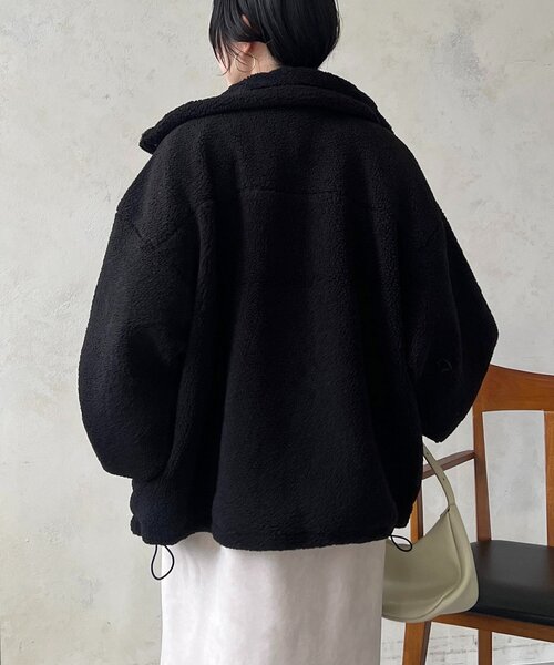 un dix cors（アンディコール）の「ボアブルゾン（ブルゾン・レディース・アイボリー/ブラック・FREE）」の14枚目の写真