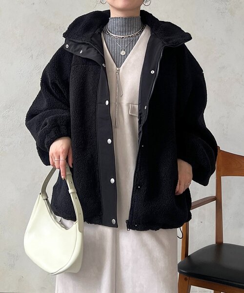 un dix cors（アンディコール）の「ボアブルゾン（ブルゾン・レディース・アイボリー/ブラック・FREE）」の17枚目の写真