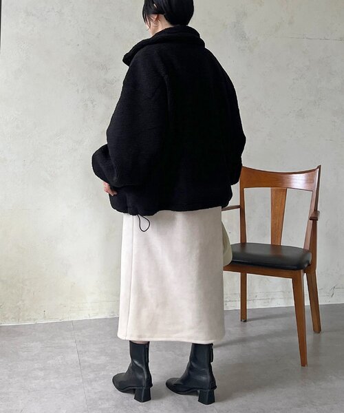 un dix cors（アンディコール）の「ボアブルゾン（ブルゾン・レディース・アイボリー/ブラック・FREE）」の18枚目の写真