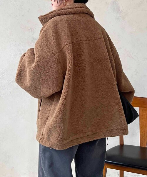 un dix cors（アンディコール）の「ボアブルゾン（ブルゾン・レディース・アイボリー/ブラック・FREE）」の20枚目の写真