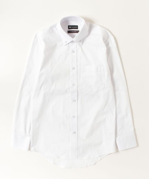 Perfect Suit FActory(パーフェクトスーツファクトリー)の「【形態安定】長袖ワイシャツ【クラシコ】 ボタンダウン ドビー柄 ホワイト(ビジネスシャツ・メンズ・ホワイト・LL/L/M/S/3L)」の2枚目の写真