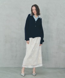 YECCA VECCA | フラワー柄刺繍メッシュスカート(スカート)