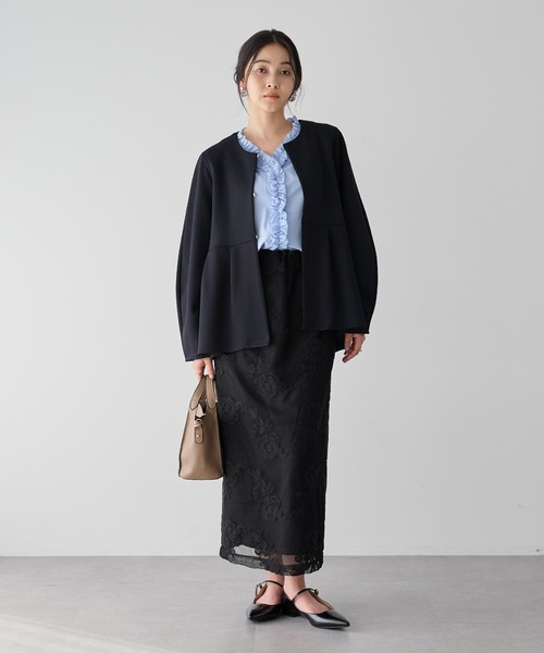 YECCA VECCA（イェッカヴェッカ）の「フラワー柄刺繍メッシュスカート（スカート・レディース・アイボリー/ブラック・FREE）」の11枚目の写真