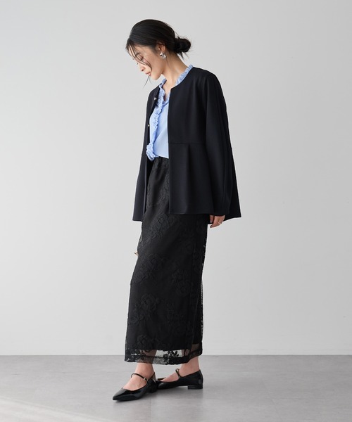 YECCA VECCA（イェッカヴェッカ）の「フラワー柄刺繍メッシュスカート（スカート・レディース・アイボリー/ブラック・FREE）」の12枚目の写真