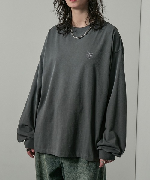 アディアム Alex T-shirt アレックス 44778 カットソー S グレー ITEIM6OB5GTZ セール】【Alfred Alex】ヴィンテージライク オーバーサイズ