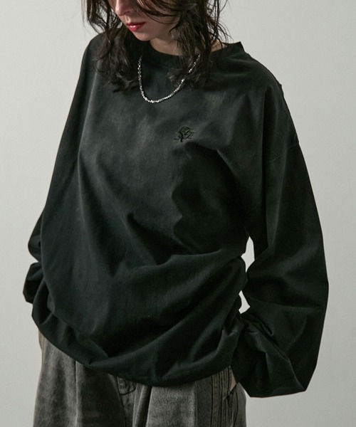 Alfred Alex(アルフレッドアレックス)の「【Alfred Alex】ヴィンテージライク オーバーサイズ グラデーション ロンT(Tシャツ/カットソー・メンズ・グレイッシュブルー/チャコールグレー/ブラック/ブラック系・L/M)」の19枚目の写真