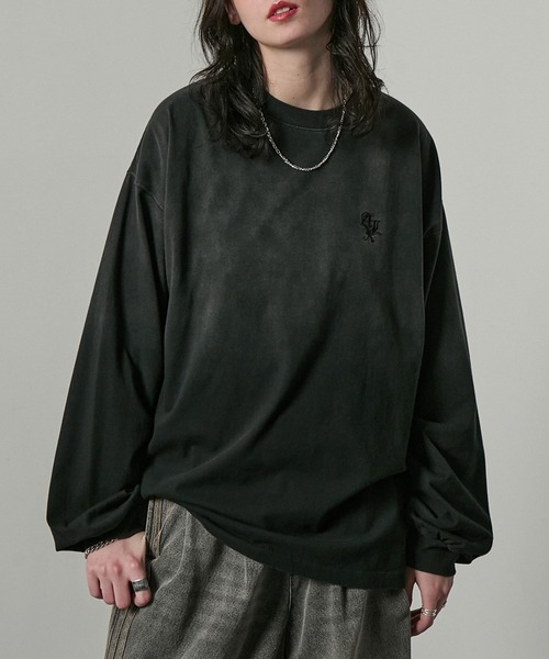 Alfred Alex(アルフレッドアレックス)の「【Alfred Alex】ヴィンテージライク オーバーサイズ グラデーション ロンT(Tシャツ/カットソー・メンズ・グレイッシュブルー/チャコールグレー/ブラック/ブラック系・L/M)」の20枚目の写真