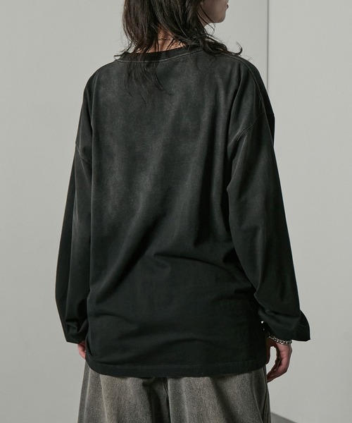 Alfred Alex(アルフレッドアレックス)の「【Alfred Alex】ヴィンテージライク オーバーサイズ グラデーション ロンT(Tシャツ/カットソー・メンズ・グレイッシュブルー/チャコールグレー/ブラック/ブラック系・L/M)」の22枚目の写真