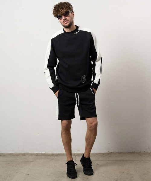 STUD MUFFIN（スタッドマフィン）の「STUD MUFFIN/スタッドマフィン/ストレッチポンチ ラインストーン ターゲットベアラインスエットシャツ/614-02862（スウェット・メンズ・ブラック/グレー・2/3）」の6枚目の写真