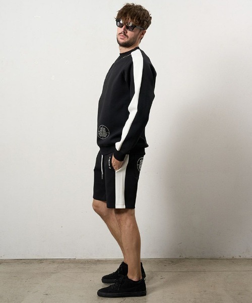 STUD MUFFIN（スタッドマフィン）の「STUD MUFFIN/スタッドマフィン/ストレッチポンチ ラインストーン ターゲットベアラインスエットシャツ/614-02862（スウェット・メンズ・ブラック/グレー・2/3）」の7枚目の写真