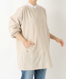 212 KITCHEN STORE（トゥワントゥキッチンストア）の「ブロックストライプ リネンコットン スモック NT ＜212Kオリジナル ＞（エプロン）」