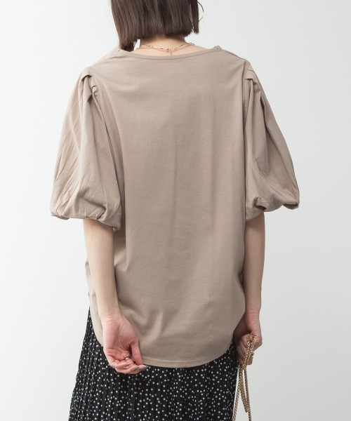 aity(アイティ)の「M-5L コットンパフスリーブ半袖Tシャツ 夏服(Tシャツ/カットソー・レディース・チャコールグレー/ミント/グレイッシュベージュ/ブラック/オフホワイト・M~L/4L~5L/LL~3L)」の13枚目の写真