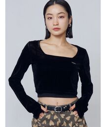 EMODA | シアーベロアプレートクロップトップ(Tシャツ/カットソー)