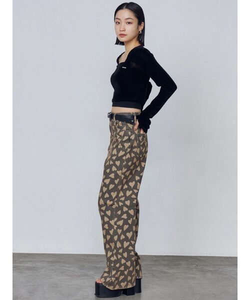 EMODA(エモダ)の「シアーベロアプレートクロップトップ(Tシャツ/カットソー・レディース・ピンク/グレー/アイボリー/ブラック・FREE)」の9枚目の写真