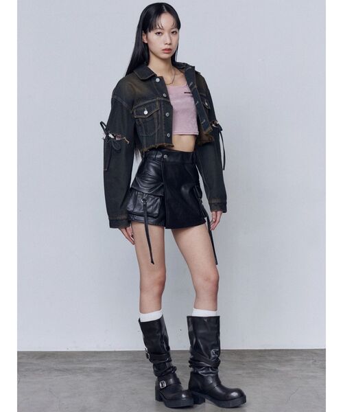 EMODA(エモダ)の「シアーベロアプレートクロップトップ(Tシャツ/カットソー・レディース・ピンク/グレー/アイボリー/ブラック・FREE)」の20枚目の写真