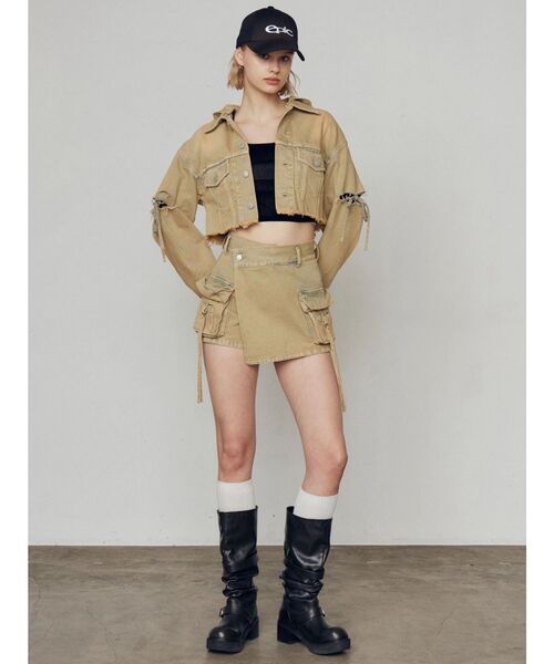 EMODA（エモダ）の「シアーベロアプレートクロップトップ（Tシャツ/カットソー・レディース・ピンク/グレー/アイボリー/ブラック・FREE）」の17枚目の写真