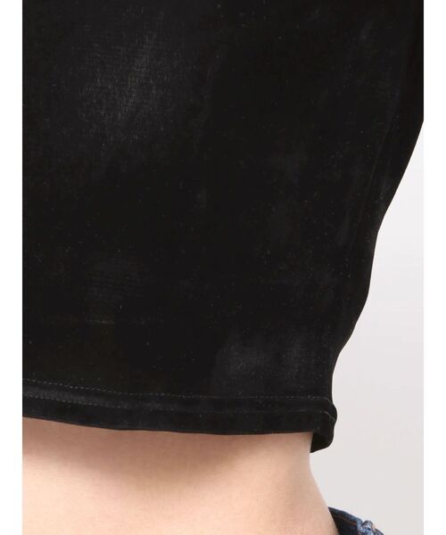 EMODA（エモダ）の「シアーベロアプレートクロップトップ（Tシャツ/カットソー・レディース・ピンク/グレー/アイボリー/ブラック・FREE）」の11枚目の写真