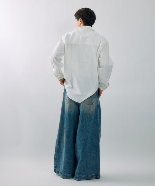 JOURNAL STANDARD J.S HOMESTEAD(ジャーナルスタンダードホームステッド)の「J.S.Homestead / レース アップ シャツ(シャツ/ブラウス・メンズ・ブルー/ホワイト・MEDIUM/LARGE)」の7枚目の写真