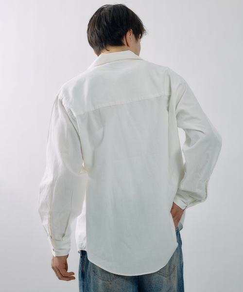 JOURNAL STANDARD J.S HOMESTEAD(ジャーナルスタンダードホームステッド)の「J.S.Homestead / レース アップ シャツ(シャツ/ブラウス・メンズ・ブルー/ホワイト・MEDIUM/LARGE)」の10枚目の写真