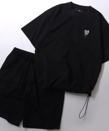 SITRY | SITRY Heart Embroidery T-Shirt Setup/別注 オーバーサイズ ハートロゴ ワンポイント刺繍 セットアップ 2点セット 半袖Tシャツ＆ハーフパンツ セットアップ  ルームウェア ワンマイルウェア パジャマ(ルームウェア/パジャマ)