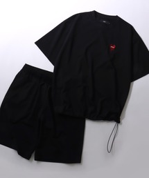SITRY（シトリー）の「SITRY Heart Embroidery T-Shirt Setup/別注 オーバーサイズ ハートロゴ ワンポイント刺繍 セットアップ 2点セット 半袖Tシャツ＆ハーフパンツ セットアップ  ルームウェア ワンマイルウェア パジャマ（ルームウェア/パジャマ）」