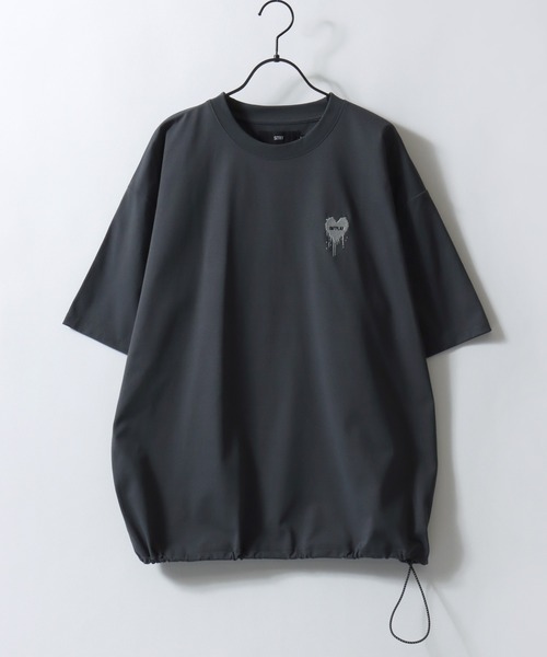 SITRY（シトリー）の「SITRY Heart Embroidery T-Shirt Setup/別注 オーバーサイズ ハートロゴ ワンポイント刺繍 セットアップ 2点セット 半袖Tシャツ＆ハーフパンツ セットアップ  ルームウェア ワンマイルウェア パジャマ（ルームウェア/パジャマ・レディース・スミクロ/ホワイト系その他/ブラック/ブラック系その他/ホワイト/ブラック系その他2・M/LL/L）」の10枚目の写真
