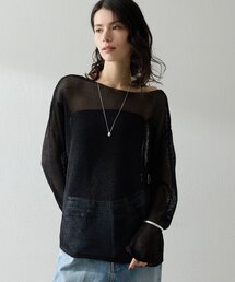 Whim Gazette（ウィムガゼット）の「ボートメッシュニットプルオーバー（ニット/セーター）」