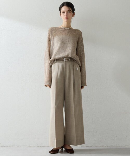 Whim Gazette（ウィムガゼット）の「ボートメッシュニットプルオーバー（ニット/セーター・レディース・オフホワイト/ブラック/ブラウン・FREE）」の19枚目の写真