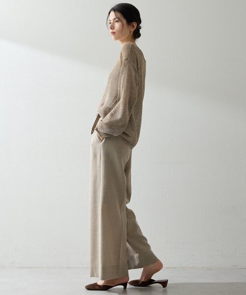 Whim Gazette（ウィムガゼット）の「ボートメッシュニットプルオーバー（ニット/セーター・レディース・オフホワイト/ブラック/ブラウン・FREE）」の20枚目の写真