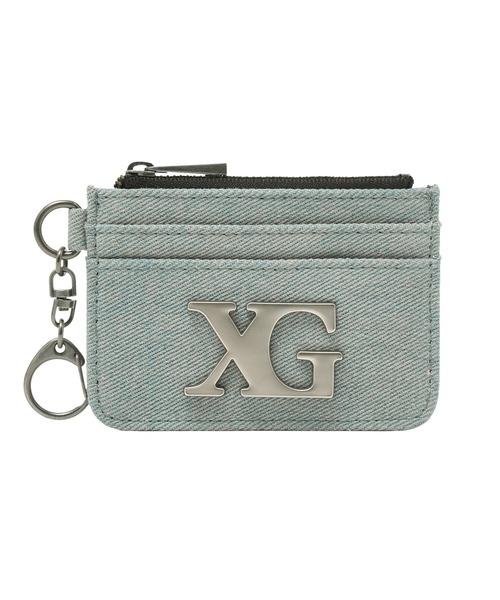 X-girl(エックスガール)の「XG EMBLEM CLASP CARD CASE(カードケース・レディース・ブラック/ピンク/ライトインディゴブルー・ONE SIZE)」の1枚目の写真