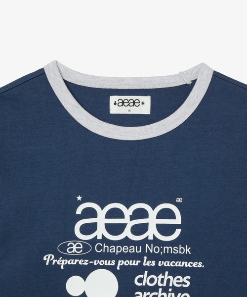 aeae(エーイーエーイー)の「WEB LOGO RINGER TEE(Tシャツ/カットソー・レディース・ライトグレー/ホワイト/インディゴブルー・FREE)」の12枚目の写真