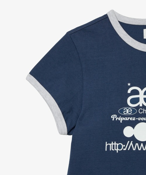 aeae(エーイーエーイー)の「WEB LOGO RINGER TEE(Tシャツ/カットソー・レディース・ライトグレー/ホワイト/インディゴブルー・FREE)」の14枚目の写真