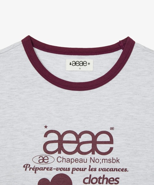 aeae(エーイーエーイー)の「WEB LOGO RINGER TEE(Tシャツ/カットソー・レディース・ライトグレー/ホワイト/インディゴブルー・FREE)」の8枚目の写真