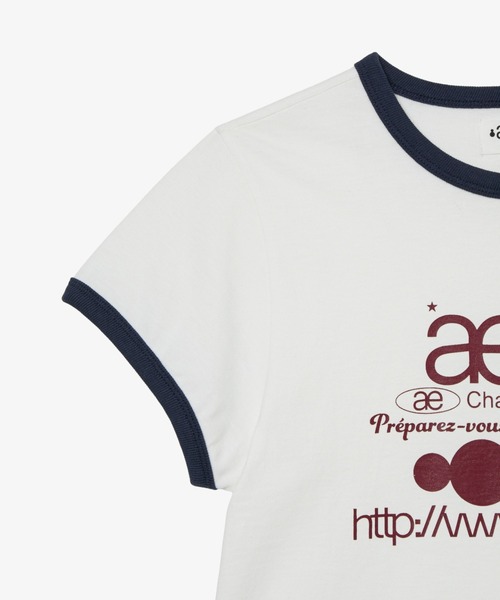 aeae(エーイーエーイー)の「WEB LOGO RINGER TEE(Tシャツ/カットソー・レディース・ライトグレー/ホワイト/インディゴブルー・FREE)」の6枚目の写真