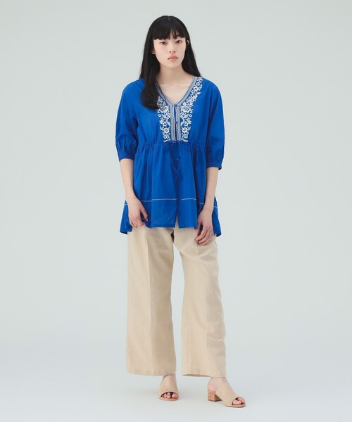 BEAMS HEART(ビームスハート)の「INDIA 刺繍チュニック(チュニック・レディース・ブルー/ホワイト系その他5/ブラック・FREE)」の5枚目の写真