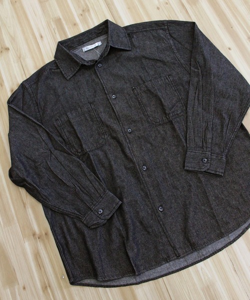 TopIsm(トップイズム)の「ビンテージウォッシュ 長袖デニムシャツ(シャツ/ブラウス・メンズ・ライトグレー/ネイビー/ブラック/ライトブルー・M/L/LL)」の11枚目の写真