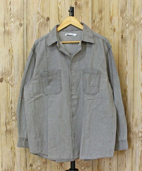 TopIsm(トップイズム)の「ビンテージウォッシュ 長袖デニムシャツ(シャツ/ブラウス・メンズ・ライトグレー/ネイビー/ブラック/ライトブルー・M/L/LL)」の17枚目の写真