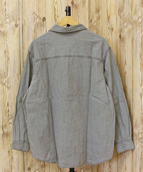 TopIsm(トップイズム)の「ビンテージウォッシュ 長袖デニムシャツ(シャツ/ブラウス・メンズ・ライトグレー/ネイビー/ブラック/ライトブルー・M/L/LL)」の18枚目の写真