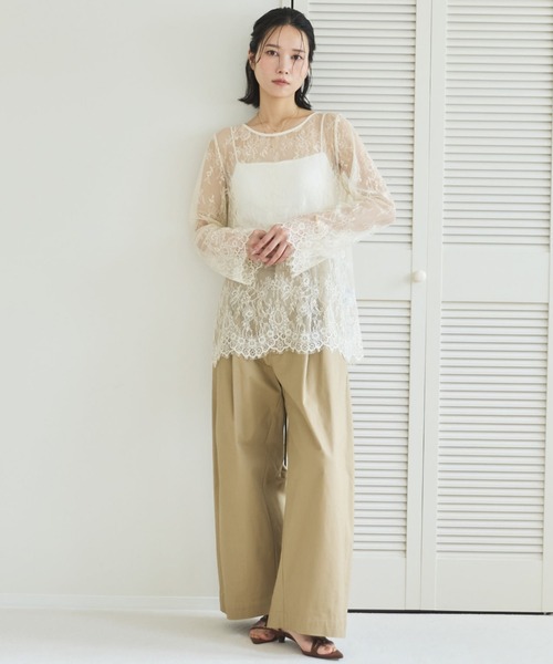 Doux archives（ドゥアルシーヴ）の「スカラップレーストップス（シャツ/ブラウス・レディース・オフホワイト/ブラック/アイボリー・FREE）」の19枚目の写真