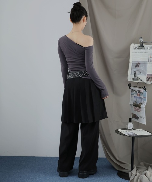 Ulysses（ユリシス）の「フェイクレイヤードプリーツラップパンツ（その他パンツ・レディース・ブラック・M/L）」の18枚目の写真