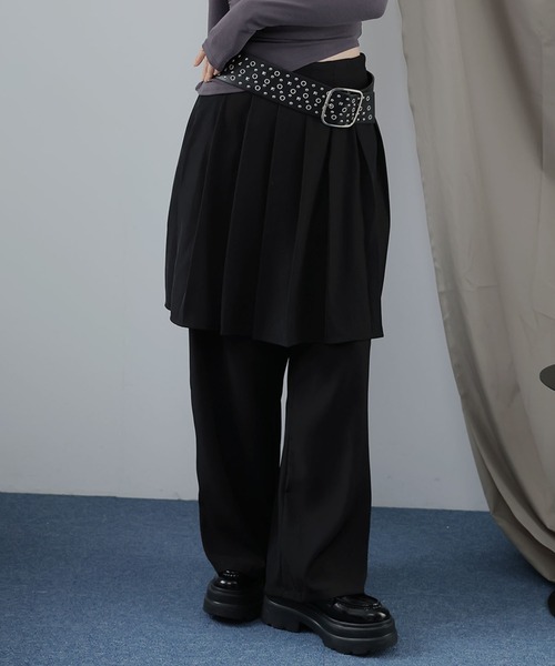 Ulysses（ユリシス）の「フェイクレイヤードプリーツラップパンツ（その他パンツ・レディース・ブラック・M/L）」の6枚目の写真