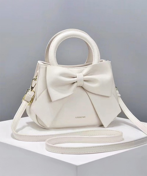 Miniministore(ミニミニストア)の「リボンハンドバッグ ミニショルダーバッグ(ハンドバッグ・レディース・シルバー/ブラック/アイボリー/ライトブルー/ベージュ/イエロー/キャメル/ピンク・FREE)」の9枚目の写真