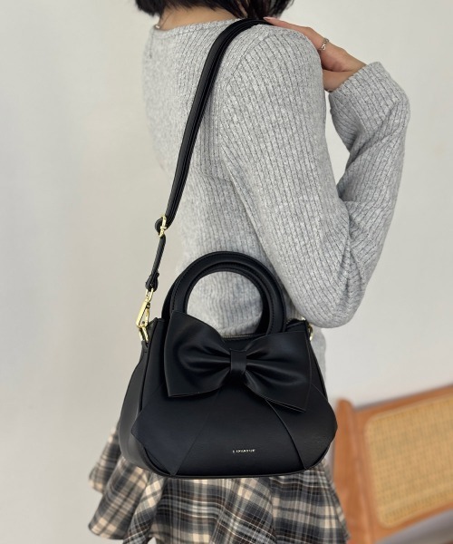 Miniministore(ミニミニストア)の「リボンハンドバッグ ミニショルダーバッグ(ハンドバッグ・レディース・シルバー/ブラック/アイボリー/ライトブルー/ベージュ/イエロー/キャメル/ピンク・FREE)」の14枚目の写真