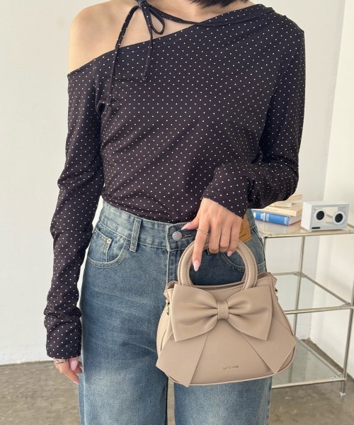 Miniministore(ミニミニストア)の「リボンハンドバッグ ミニショルダーバッグ(ハンドバッグ・レディース・シルバー/ブラック/アイボリー/ライトブルー/ベージュ/イエロー/キャメル/ピンク・FREE)」の18枚目の写真