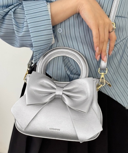Miniministore(ミニミニストア)の「リボンハンドバッグ ミニショルダーバッグ(ハンドバッグ・レディース・シルバー/ブラック/アイボリー/ライトブルー/ベージュ/イエロー/キャメル/ピンク・FREE)」の21枚目の写真