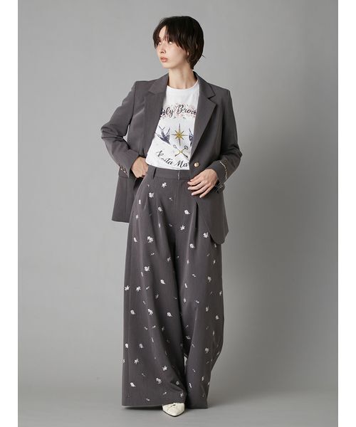 LILY BROWN（リリーブラウン）の「【LILY BROWN×KEITA MARUYAMA】sakuraエンブロイダリートラウザーズ（その他パンツ・レディース・ネイビー/グレー・1/0）」の18枚目の写真